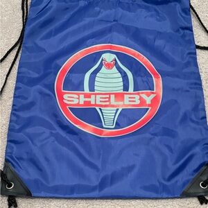 Carroll Shelby Blue Drawstring Backpack VIP Kit Cobra Logo Bag Knapsack
